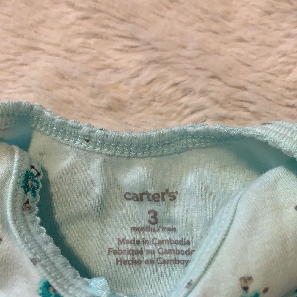 (3 for $10) Carter’s blue floral bodysuit - Picture 4 of 4